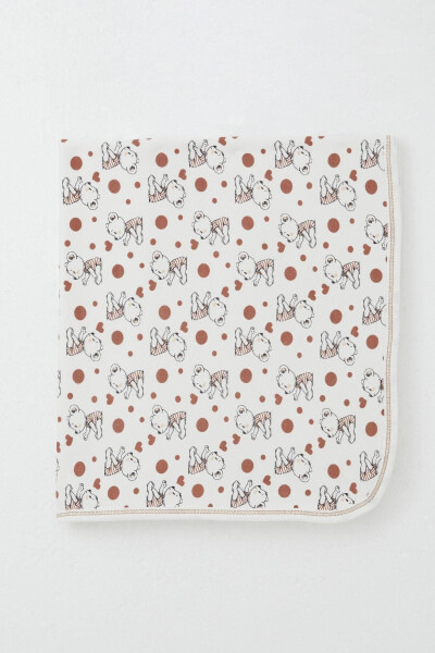 Детское одеяло для новорожденных с милым рисунком медвежонка, стандартное, экрю. - BREEZE