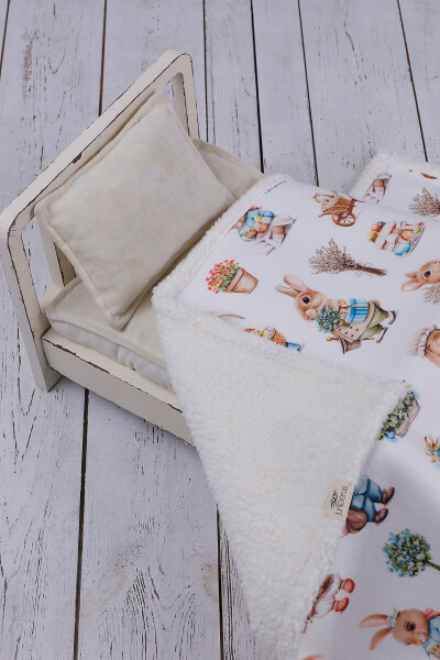 Детское одеяло из кролика. Толстое шерстяное одеяло. - 3