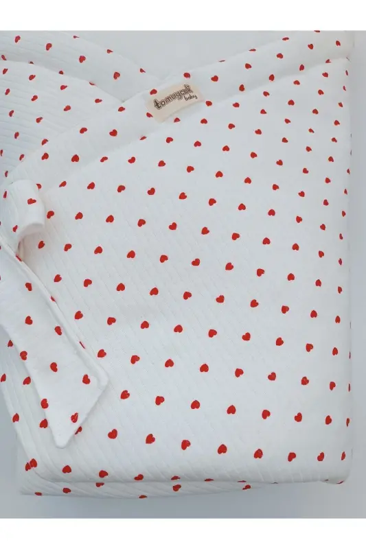 Детское одеяло с сердечком 100% хлопок натуральный органический детский спальный конверт Выписка из роддома новорожденный - 6