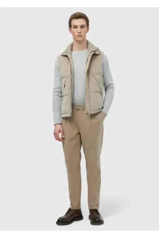 Deve Tüyü Düz Dokuma Carrot Fit Casual Pamuk Karışımlı Pantolon - 1