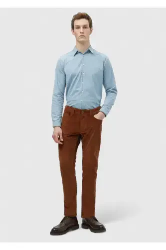 Deve Tüyü Fitilli Dokuma Slim Fit Kadife Casual Pamuk Karışımlı Pantolon - 1