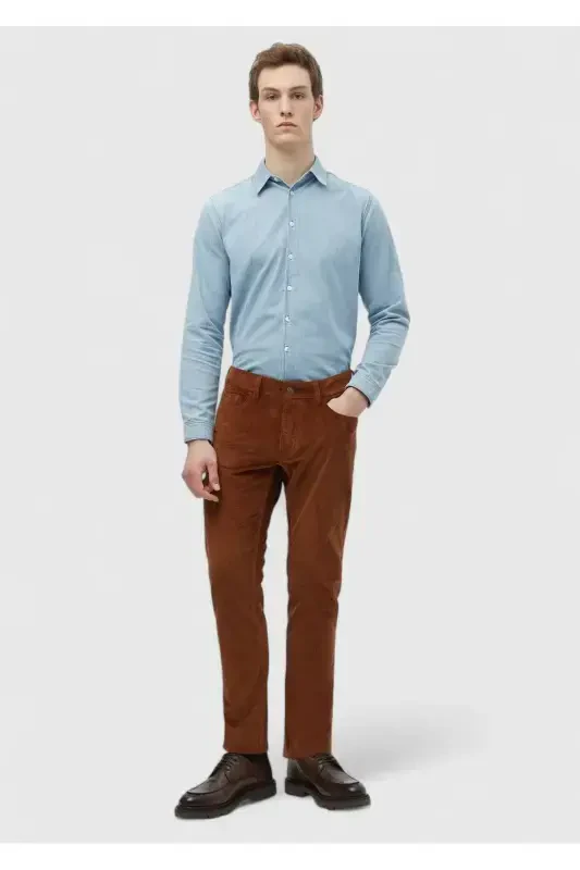 Deve Tüyü Fitilli Dokuma Slim Fit Kadife Casual Pamuk Karışımlı Pantolon - RAMSEY