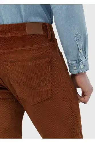 Deve Tüyü Fitilli Dokuma Slim Fit Kadife Casual Pamuk Karışımlı Pantolon - 4