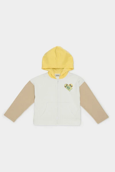 Девочка Белая Толстовка с Капюшоном - 4