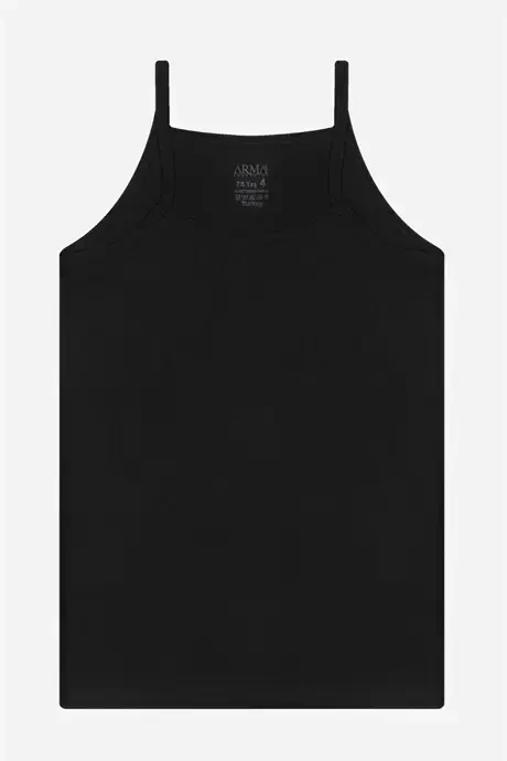 Девочка Черный Майка Трусы Комплект 3шт 100% Хлопок - 4