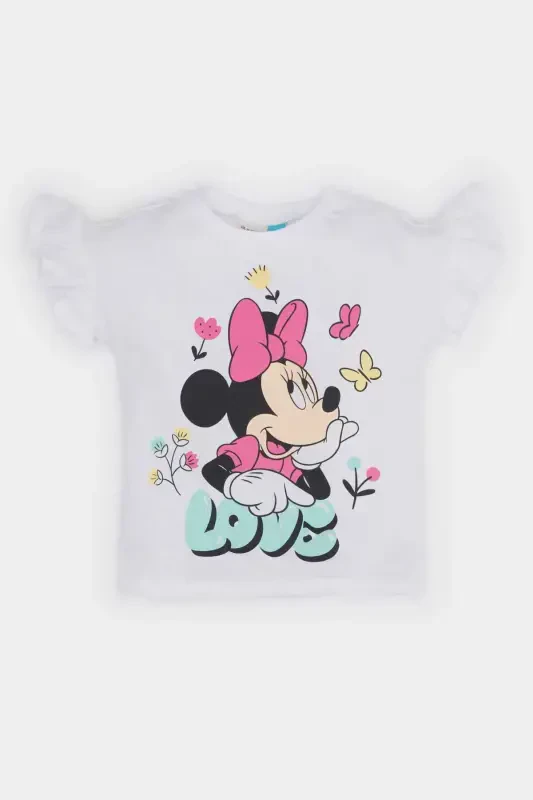 Девочка Disney Mickey & Minnie Велосипедная Горловина Короткий Рукав Футболка E7228A525SM-Белый - 1