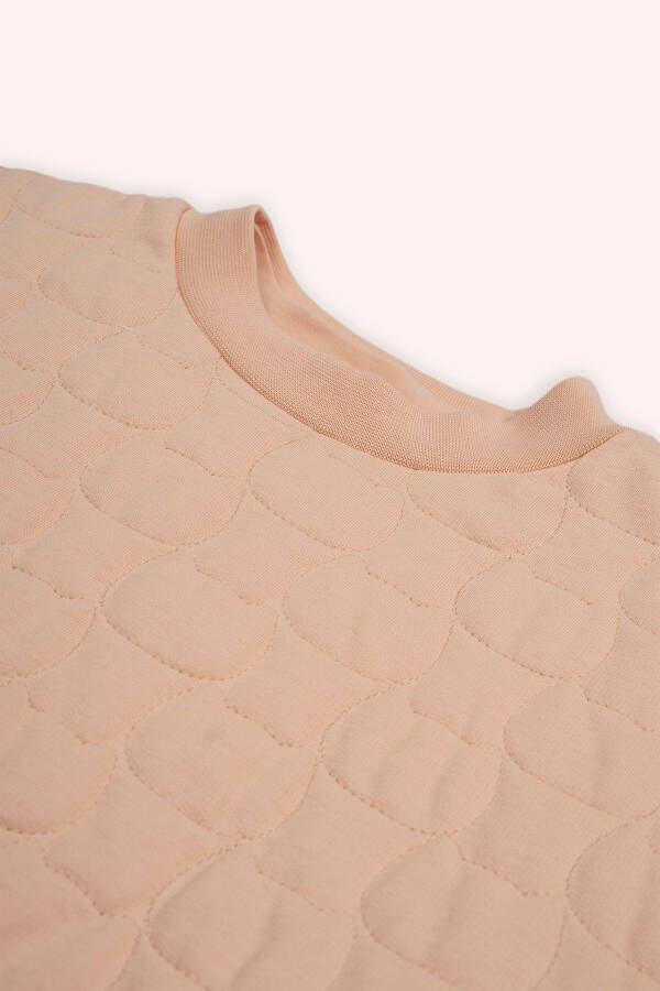 Девочка Кошка Стеганый Лосось Толстовка - 4