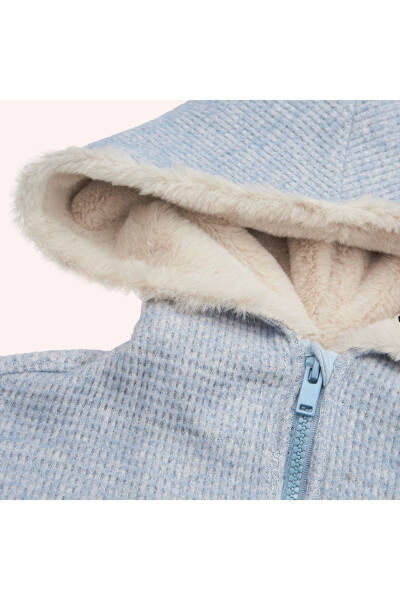 Девочка Мягкий Мягкий На Молнии Синий Свитшот - 5