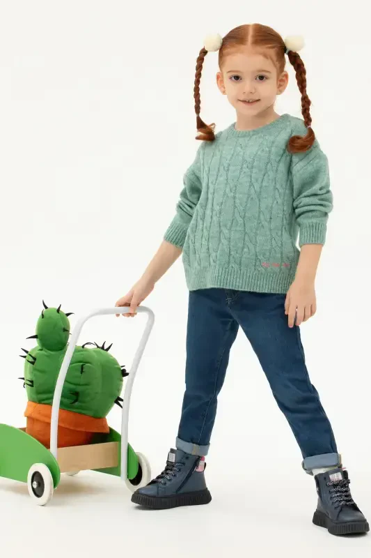 Девочка Мятный Меланж Свитер 50276993-VR176-902554 - 1