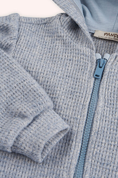 Девочка Младенец Мягкий На ощупь На молнии Синий Свитшот - 3