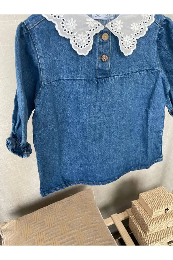 ДЕВОЧКА ПЛАТЬЕ-Темно-синий - 3