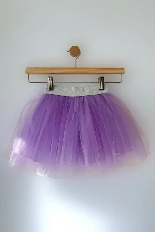 Девочка Подкладка Пышная Юбка-пачка, Юбка-пачка на день рождения 23 апреля - Лиловый - 2