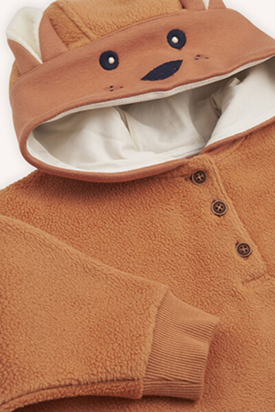 Девочка Вышивка Деталь Кирпичный Свитшот - 3