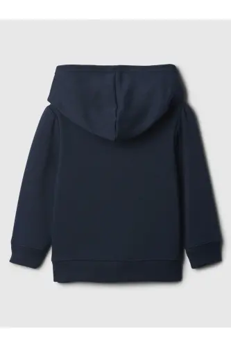 Девочки Младенцы Тёмно-синий Gap Логотип Толстовка на флисе с капюшоном-Тёмно-синий - 3