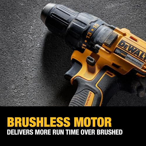 DEWALT 20V MAX Akumlyatorli Burg'ilagich-Burgulovchi, 1/2 Dyuym, 2 Tezlik, XR 2.0 Ah Batareya va Zaryadlovchi Qurilmasi Kiritilgan (DCD777D1) - 2