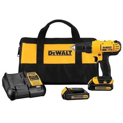 DEWALT 20V Max Akumlyatorli Burg'ilagich/Burma Kitobi, 2 Batareya va Zaryadlovchi Qurilmasi bilan (DCD771C2) - MODAZONE