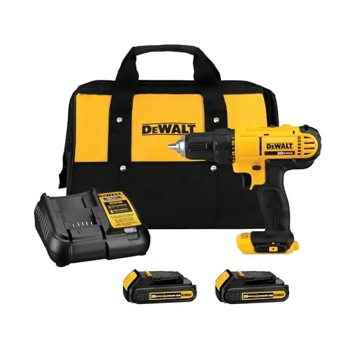DEWALT 20V Max Cordless Drill/Driver Kit, Includes 2 Batteries and Charger (DCD771C2) - 1
