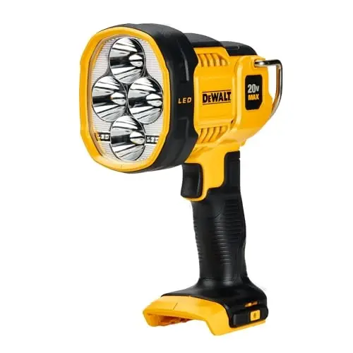 DEWALT 20V MAX LED Çalışma Işığı, 508 Yard Mesafeli El Spot Işığı, Döner Başlık, 1500 Lümen, Kablosuz, Pil Dahil Değil (DCL043) 