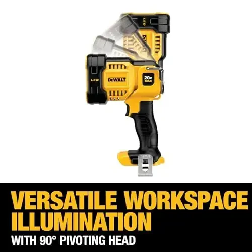 DEWALT 20V MAX LED Work Light, Handheld Spotlight with 508 Yard Distance, Pivoting Head, 1500 Lumens, Cordless, Battery Not Included (DCL043) - 6