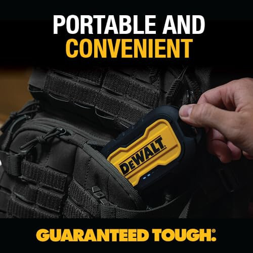 DEWALT Ko'chma Qo'shimcha Zaryadlovchi, Power Bank, 10 000 mAh Batareya To'plami, iPhone 15/15 Plus/15 Pro/15 Pro Max, iPhone 14/13, Samsung Galaxy Uchun USB-C Porti bilan - 1