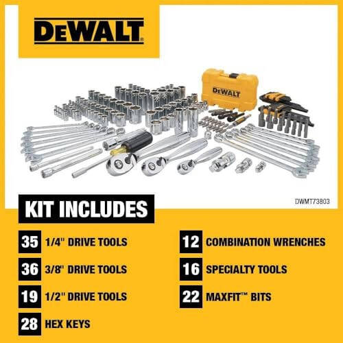 DEWALT Mexanik Asboblar To'plami va Rozетка To'plami, 168 dona (DWMT73803) - 5