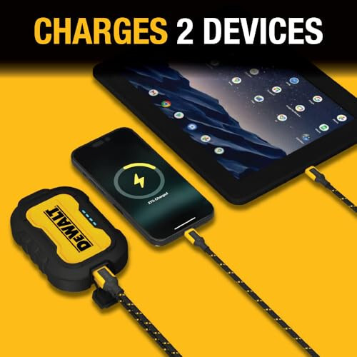 DEWALT Taşınabilir Şarj Cihazı, Güç Bankası, 10.000 mAh Pil Paketi, iPhone 15/15 Plus/15 Pro/15 Pro Max, iPhone 14/13, Samsung Galaxy İçin USB-C Bağlantı Noktası ile - 5