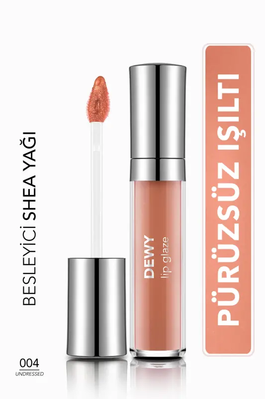 Dewy Lip Glaze Nemlendirici Etkili Yarı Transparan Dudak Parlatıcısı - 004 UNDRESSED - ŞEFTALİ - 9