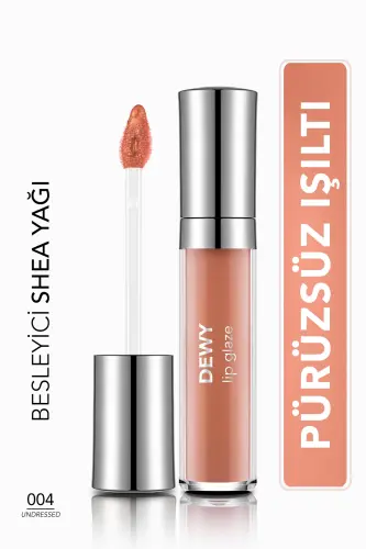 Dewy Lip Glaze Nemlendirici Etkili Yarı Transparan Dudak Parlatıcısı - 004 UNDRESSED - ŞEFTALİ 