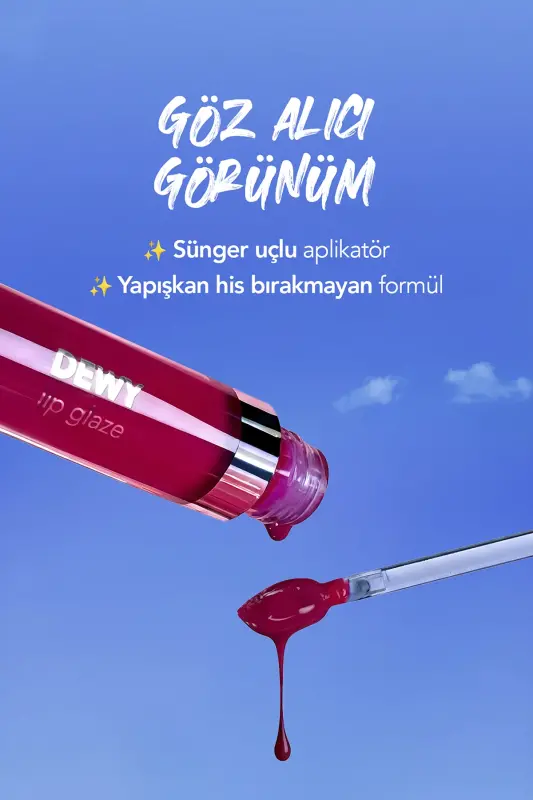 Dewy Lip Glaze Nemlendirici Etkili Yarı Transparan Dudak Parlatıcısı - 001 WET LIPS - TRANSPARAN - 2
