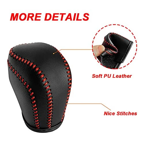 DEYTOP Toyota Camry 2023 2018-2022 Corolla Hatchback Avalon 2019-2022 Avtomobil Teri Vites Tutqichi Beketuvchi (Qizil Tikmalar bilan Qora) - 4