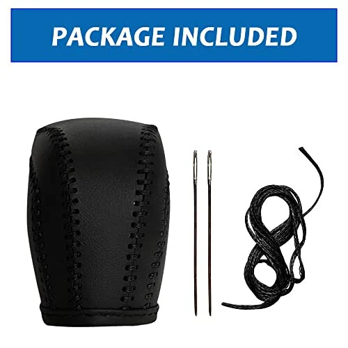 DEYTOP Gear Shift Knob Cover for Toyota Camry 2023 2022-2018 Corolla Hatchback Avalon 2019-2022 Auto Leather Shifter Knob Trim (Black with Black Stitches) - 5