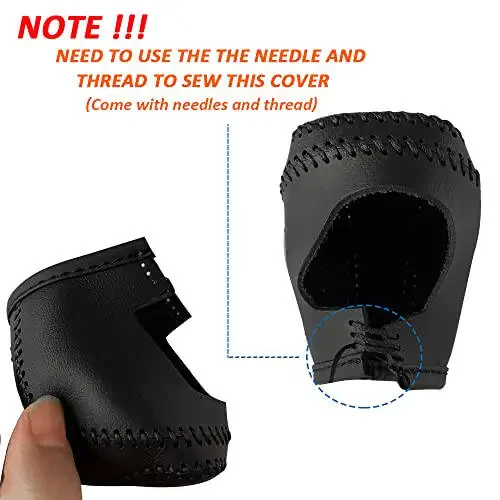 DEYTOP Gear Shift Knob Cover for Toyota Camry 2023 2022-2018 Corolla Hatchback Avalon 2019-2022 Auto Leather Shifter Knob Trim (Black with Black Stitches) - 2