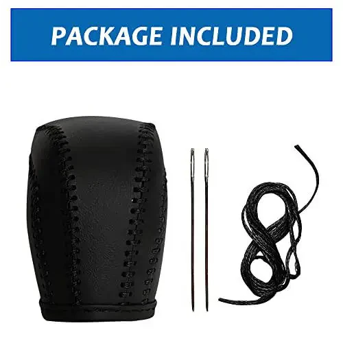 DEYTOP Gear Shift Knob Cover for Toyota Camry 2023 2022-2018 Corolla Hatchback Avalon 2019-2022 Auto Leather Shifter Knob Trim (Black with Black Stitches) - 5