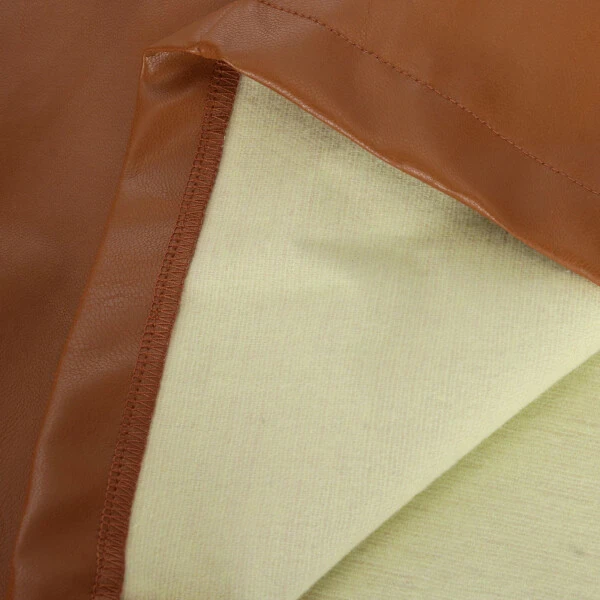 Dezsed Women's Faux Leather Blazer Jacket Clearance Women's Fashion Casual Lapel Collar Button Pocket Temperament Motorcycle Jacket Leather Jacket Coat Brown M - 5