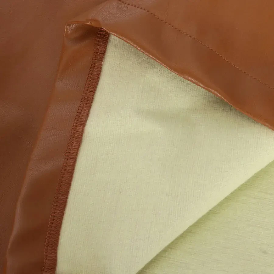 Dezsed Women's Faux Leather Blazer Jacket Clearance Women's Fashion Casual Lapel Collar Button Pocket Temperament Motorcycle Jacket Leather Jacket Coat Brown M - 5