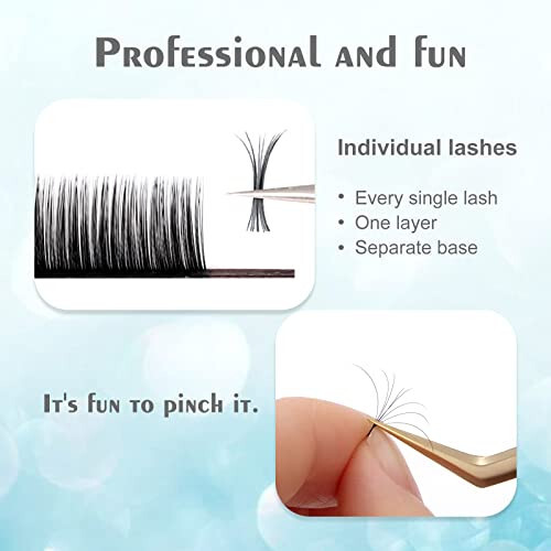 DF Eyelash Extension Classic Volume Lash Extensions 0.05 D Curl 8-15mm Mixed Tray Individual Lash Extensions Single Eyelashes Soft Matte Black Volume Lashes Extension Professional Salon Use - 2