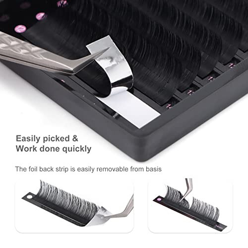 DF Eyelash Extension Classic Volume Lash Extensions 0.05 D Curl 8-15mm Mixed Tray Individual Lash Extensions Single Eyelashes Soft Matte Black Volume Lashes Extension Professional Salon Use - 4