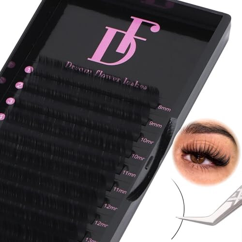 DF Eyelash Extension Classic Volume Lash Extensions 0.05 D Curl 8-15mm Mixed Tray Individual Lash Extensions Single Eyelashes Soft Matte Black Volume Lashes Extension Professional Salon Use - 6