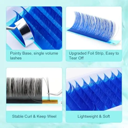 DF Eyelash Extension Classic Volume Lash Extensions 0.05 D Curl 8-15mm Mixed Tray Individual Lash Extensions Single Eyelashes Soft Matte Black Volume Lashes Extension Professional Salon Use - 4