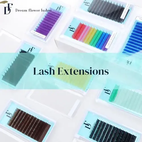 DF Eyelash Extension Classic Volume Lash Extensions 0.05 D Curl 8-15mm Mixed Tray Individual Lash Extensions Single Eyelashes Soft Matte Black Volume Lashes Extension Professional Salon Use - 6
