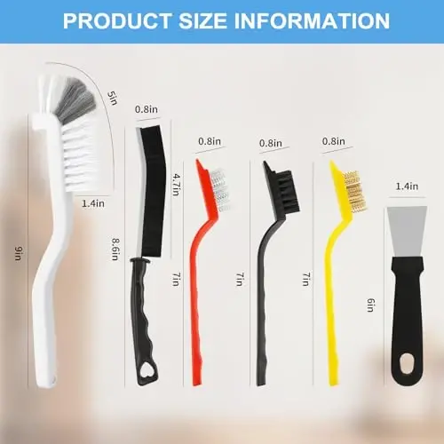Dfacio 11Pcs Crevice Cleaning Brush Set, Hard Bristle Cleaning Supplies for Kitchen, Bathroom, Corner, Grout, Sink, Cup, Teapot, Bottle, Blender - 3