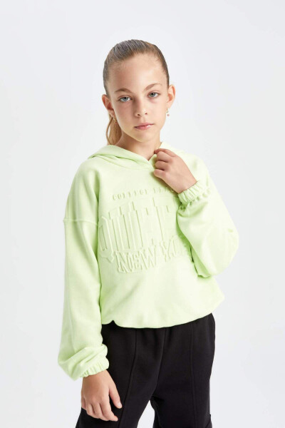 Dfc - Girls' Relax Fit Hooded Printed Sweatshirt - 1