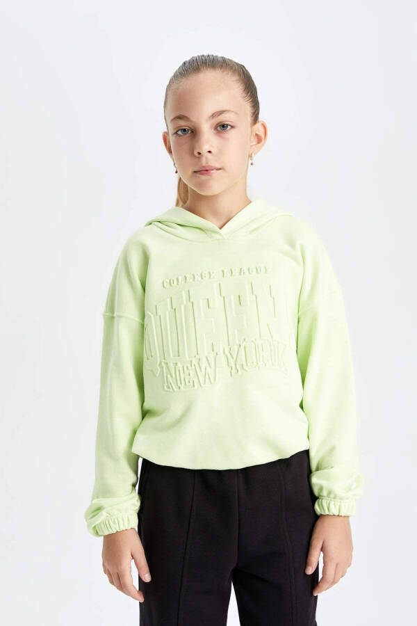 Dfc - Girls' Relax Fit Hooded Printed Sweatshirt - 3