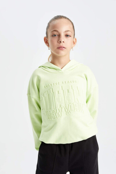 Dfc - Girls' Relax Fit Hooded Printed Sweatshirt - 4