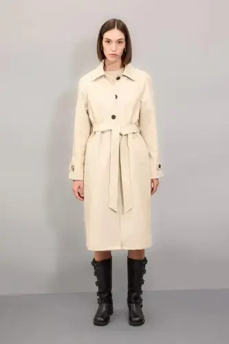 DFC - Regular Fit Faux Leather Trench Coat - 3