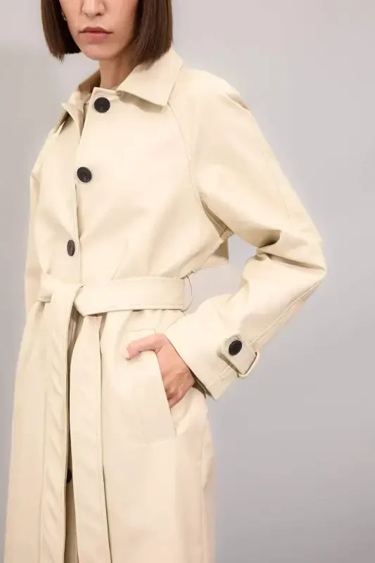 DFC - Regular Fit Faux Leather Trench Coat - 4