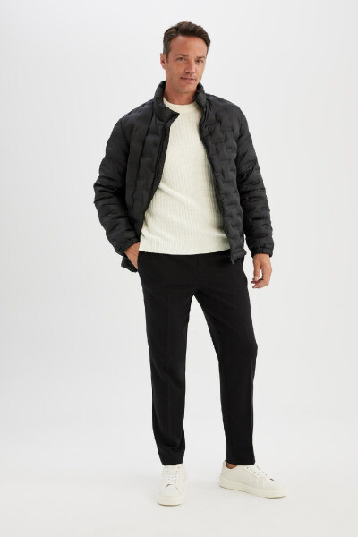 Su Geçirmez Kapitone Slim Fit Dar Kesim Dik Yaka Astarlı Fermuarlı Cepli Kışlık Şişme Mont D1234AX24 - DEFACTO (1)