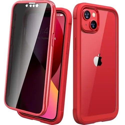 Diaclara Чехол для iPhone 13, ударопрочный полноразмерный чехол со встроенным чувствительным к прикосновениям защитным экраном с защитой от царапин, мягкий бампер из ТПУ для iPhone 13 6,1 дюйма (красный) 