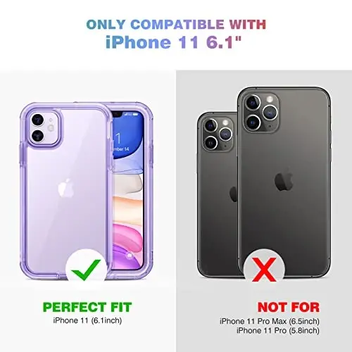 Diaclara Compatible with iPhone 11 Case, Full Body Rugged with Built-in Touch Sensitive Anti-Scratch Screen Protector, Soft TPU Bumper Case Clear Compatible with iPhone 11 6.1