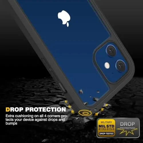 Diaclara Designed for iPhone 12 Mini Case, Full Body Rugged with Built-in Touch Sensitive Anti-Scratch Privacy Screen Protector, Soft TPU Bumper Case for iPhone 12 Mini 5.4